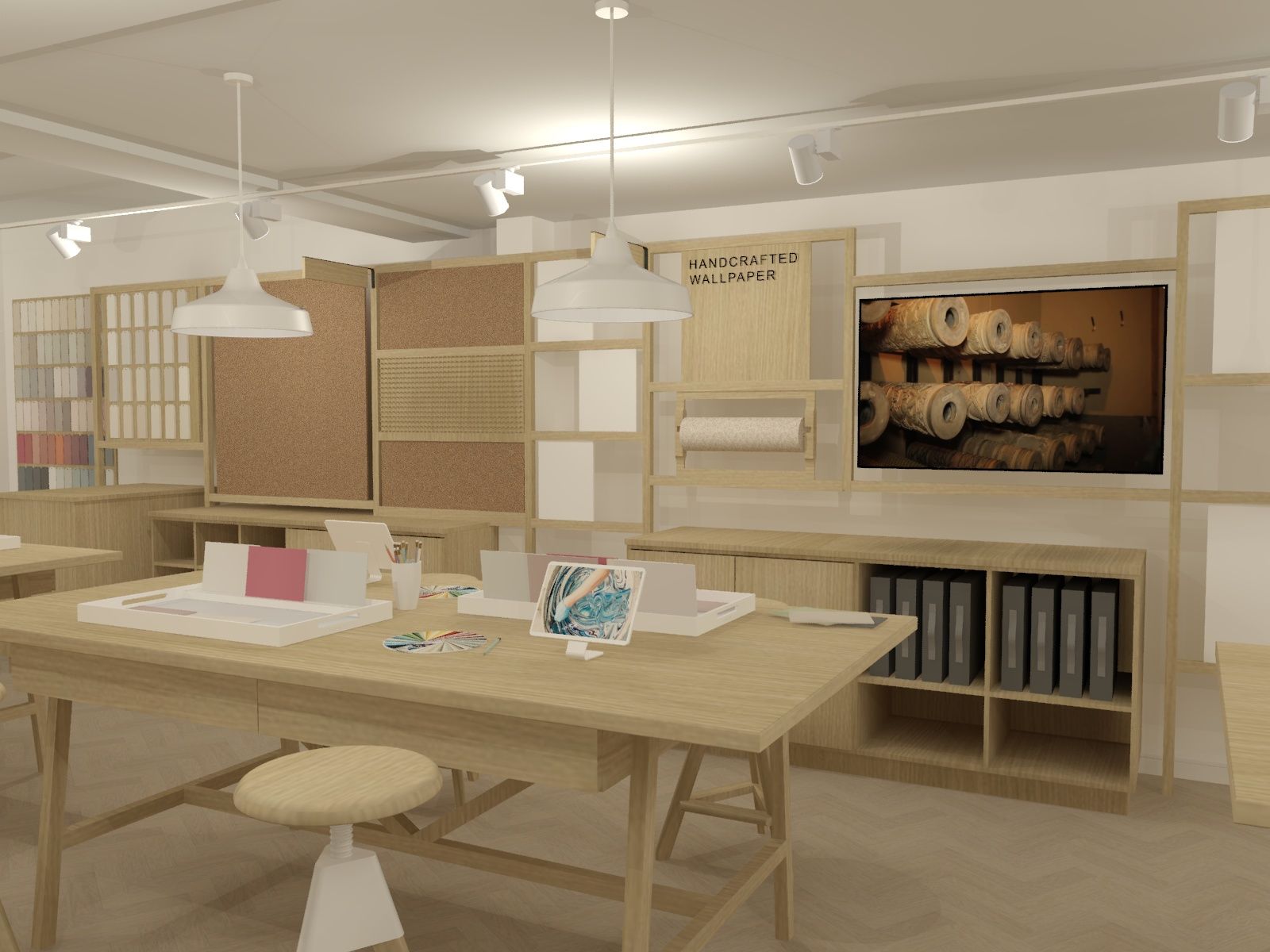3D visual renders for farrow and ball paint studio interior design and shopfitting london