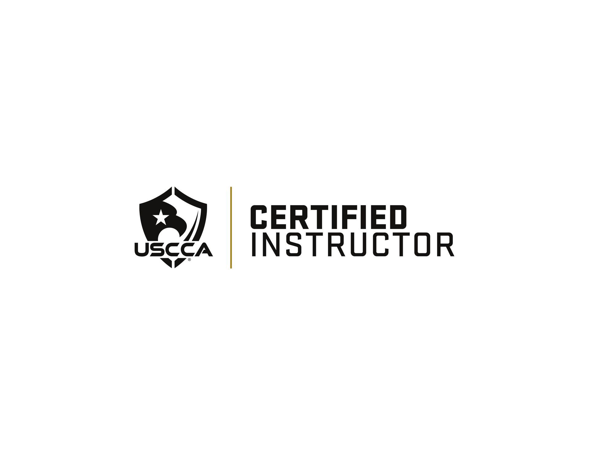 USCCA Certified Instructor logo: black shield with star, text on white.