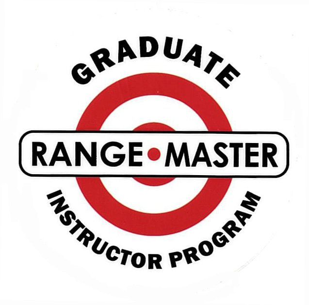 Graduate Range Master Instructor Program logo: red target with text.