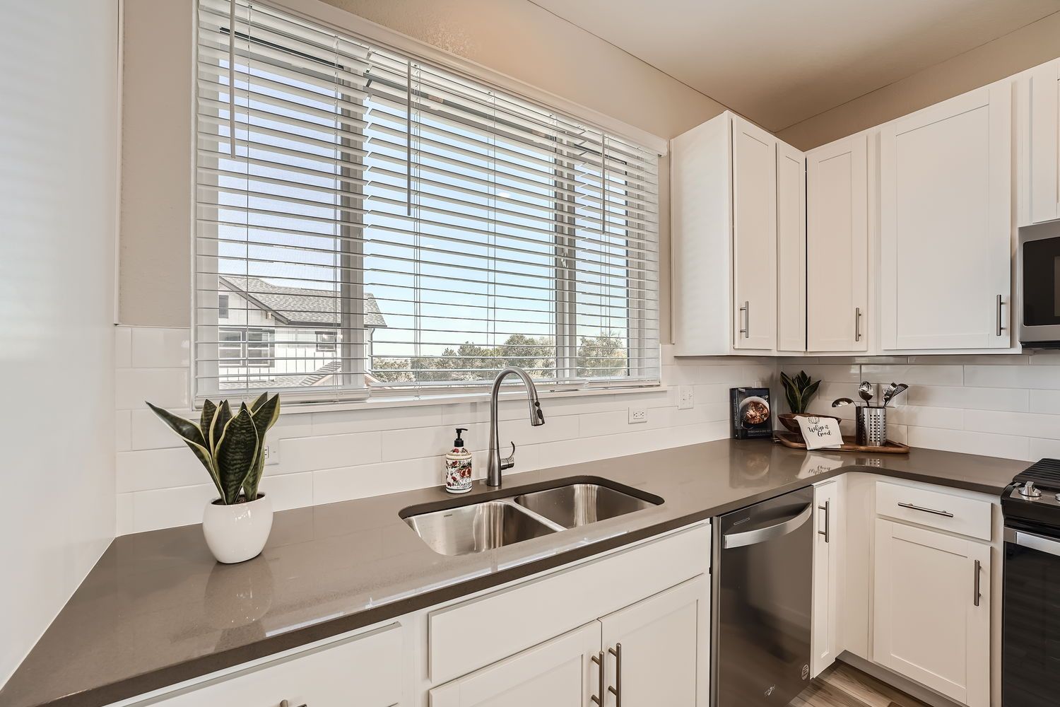 Blue floor plan kitchen sink 