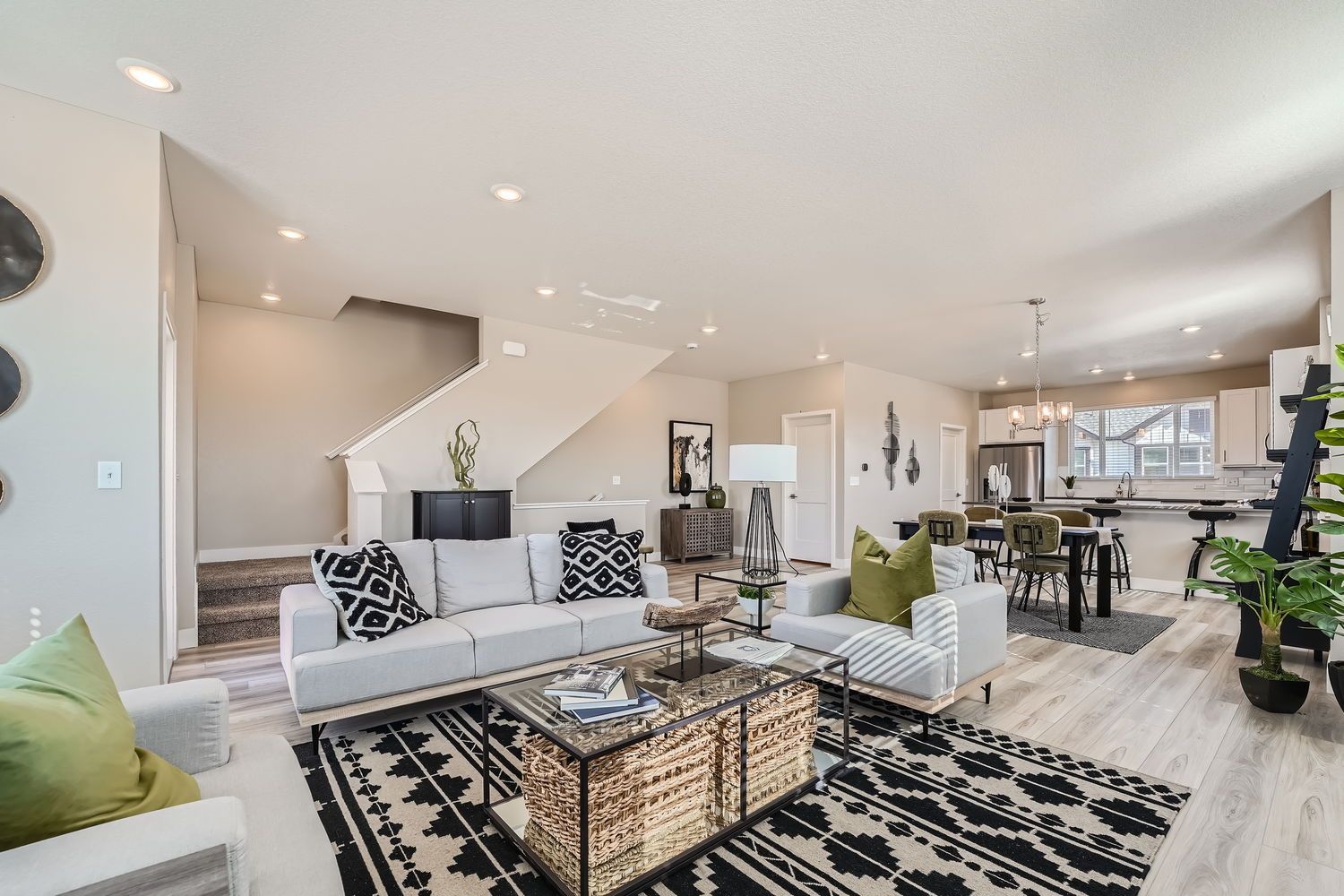 Blue floor plan, second floor living room