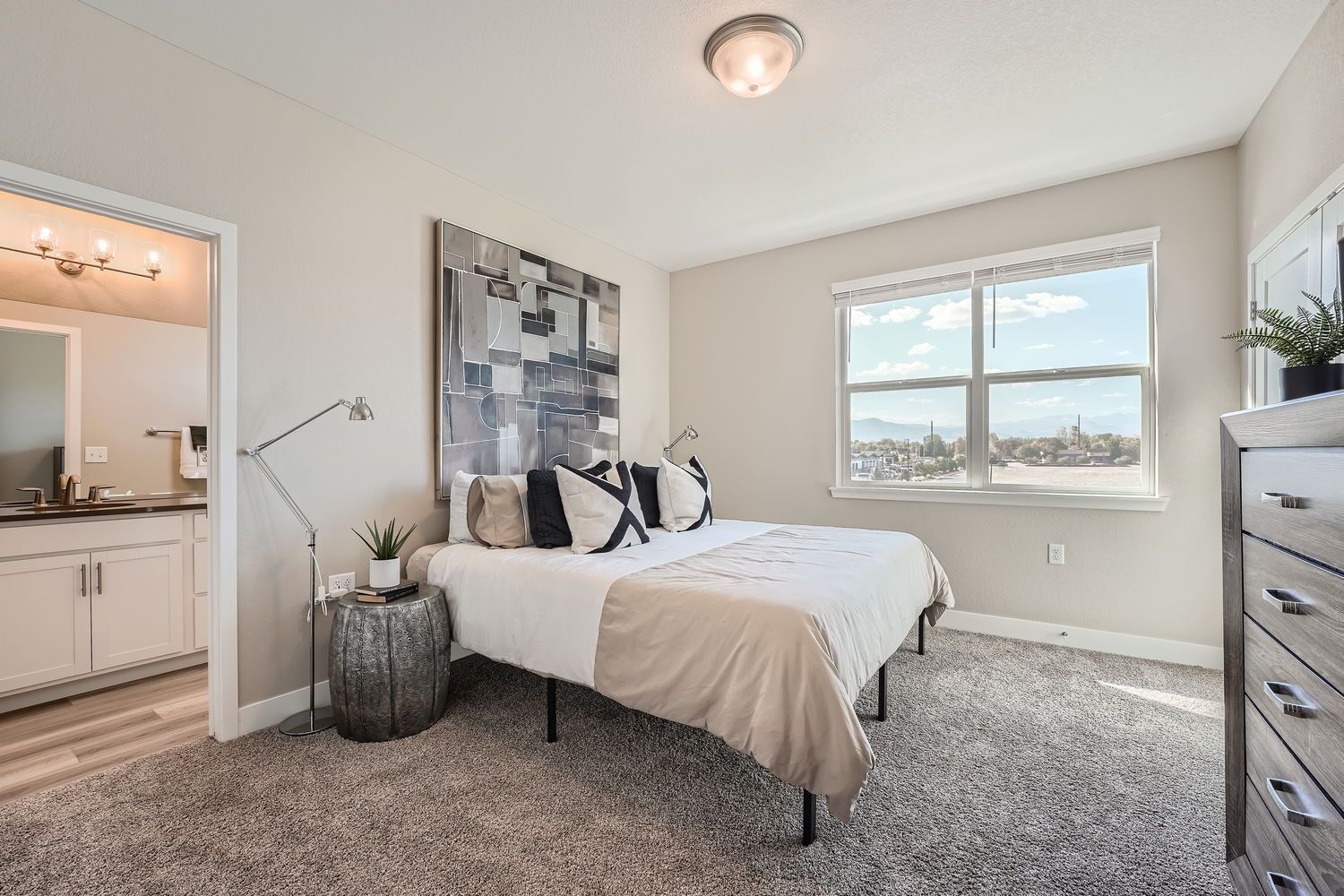 Blue floor plan primary bedroom