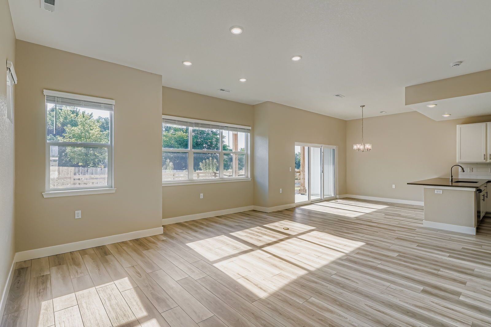 Two-story townhome living room