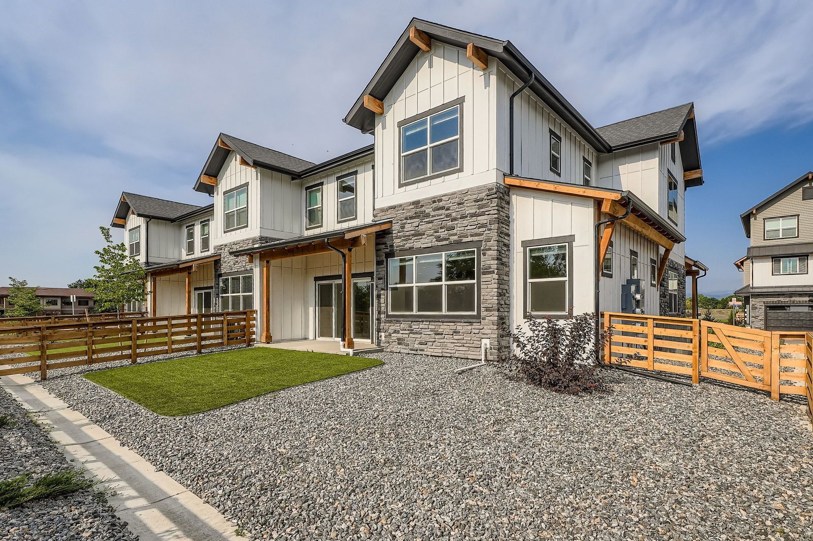 Two-story townhome backyard and patio