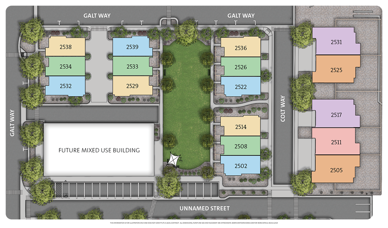 Barrylinn Townhomes site map of units