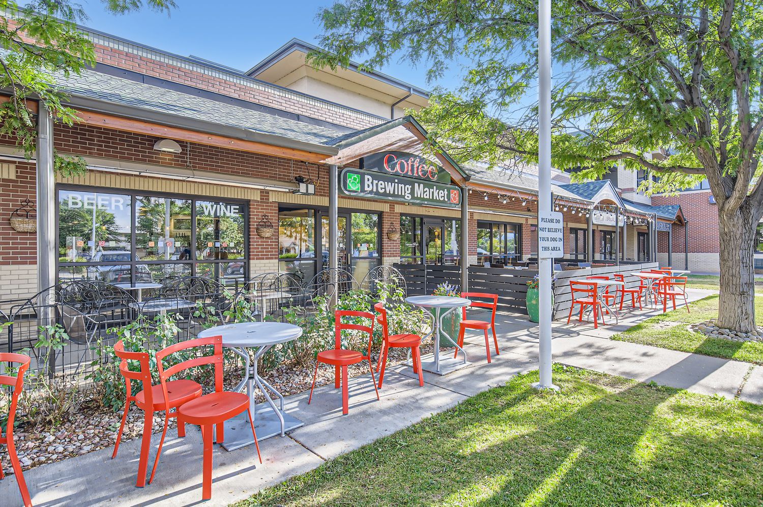 Front entrance of coffee shop