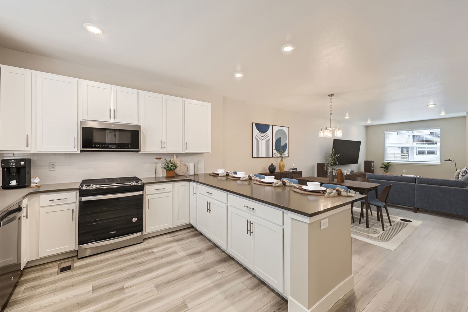 three story units kitchen space