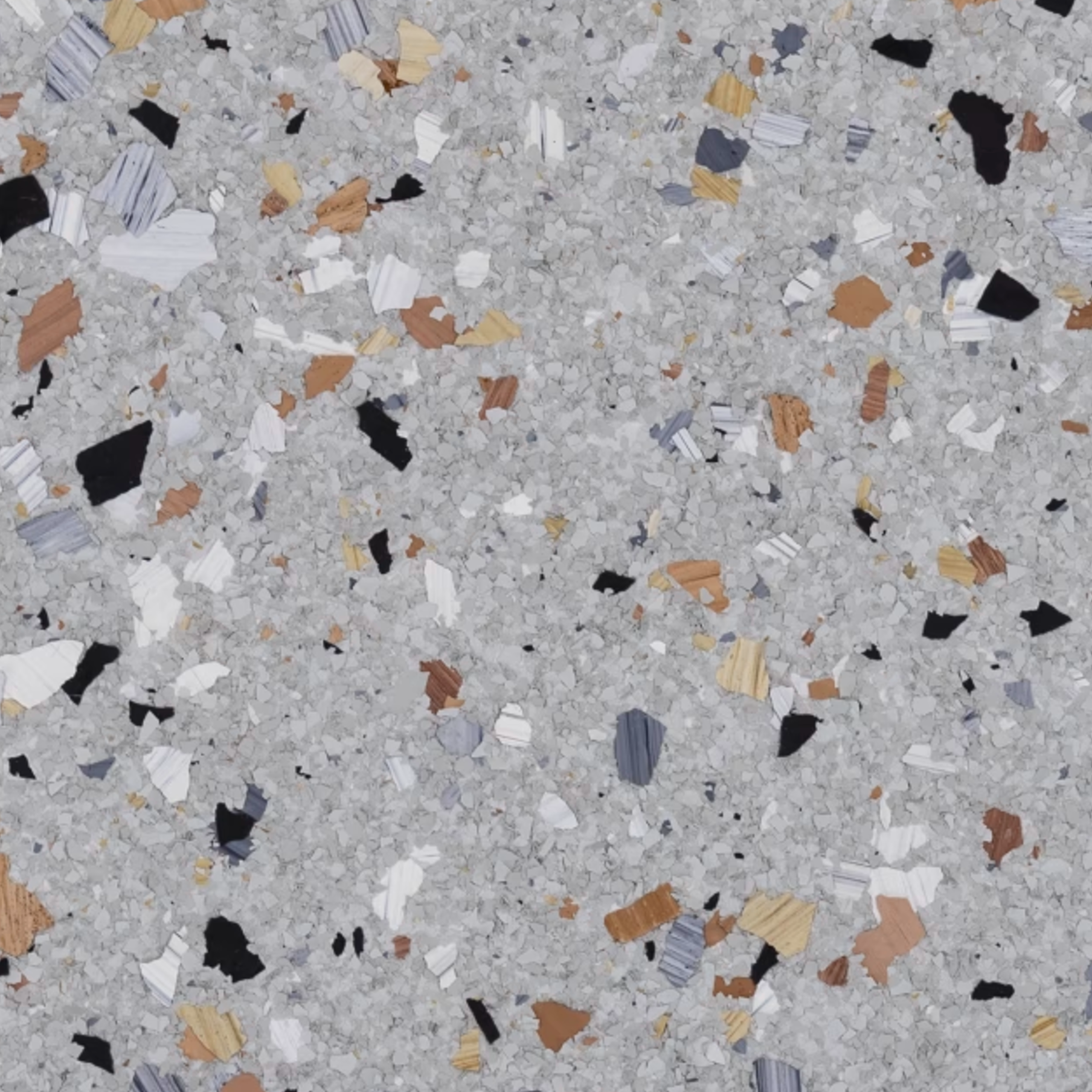 Un gros plan d'un sol en terrazzo gris et noir