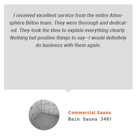 Une bulle de dialogue avec une image d'une salle de bain et les mots sauna commercial bain sauna 3481
