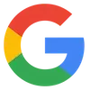 The google logo is a rainbow colored g in a circle.