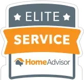 It is a sticker that says `` elite service home advisor ''.