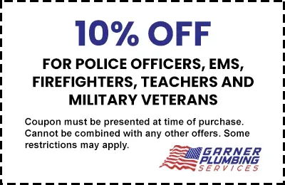 A coupon that says 10 % off for police officers , ems , firefighters , teachers and military veterans