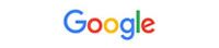 A close up of a google logo on a white background