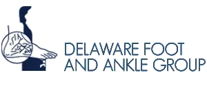 A logo for the delaware foot and ankle group