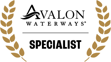 Avalon Waterways Specialist badge with logo and wheat wreath.