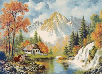 تابلو فرش ماشینی - 700 شانه - 10 رنگ - اندازه 70*100 - کد 109
