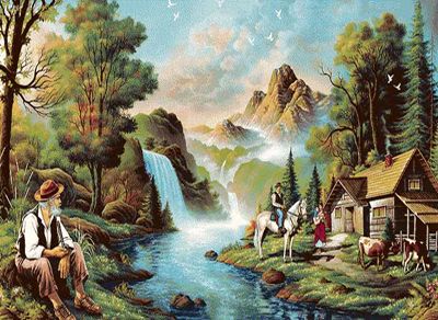 تابلو فرش ماشینی - 700 شانه - 10 رنگ - اندازه 70*100 - کد 127