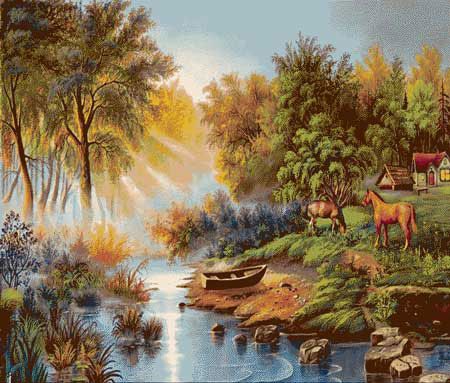 تابلو فرش ماشینی - 700 شانه - 10 رنگ - اندازه 70*100 - کد 143
