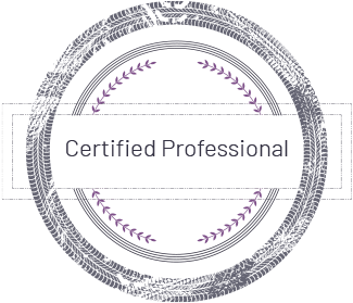 A stamp that says certified professional on it