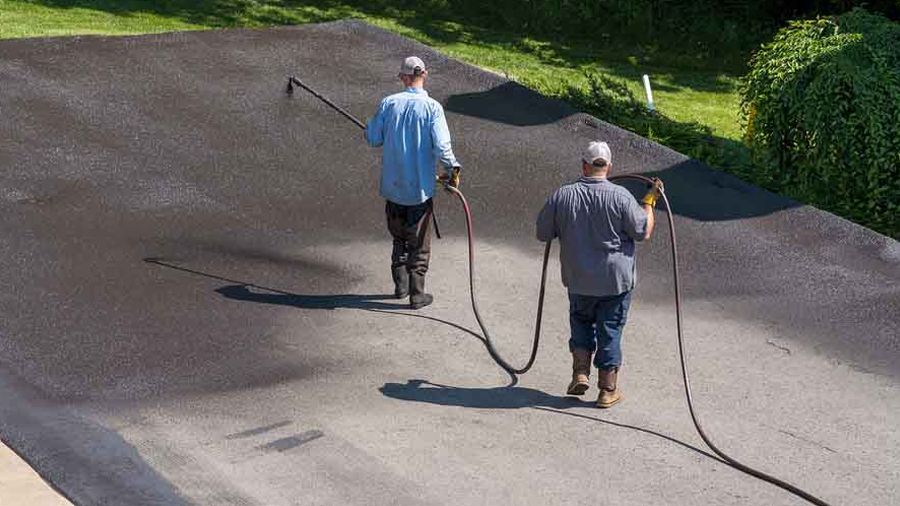 Workers Doing Sealcoating