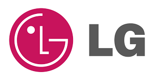 the lg logo is shown on a white background