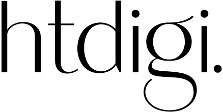 a black and white logo for a company called htdigi .