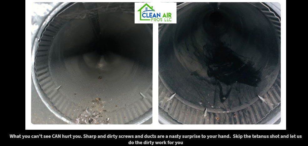 Comparison of a dirty air vent before and after cleaning, illustrating the removal of debris.