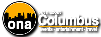 A logo for ona columbus events entertainment travel