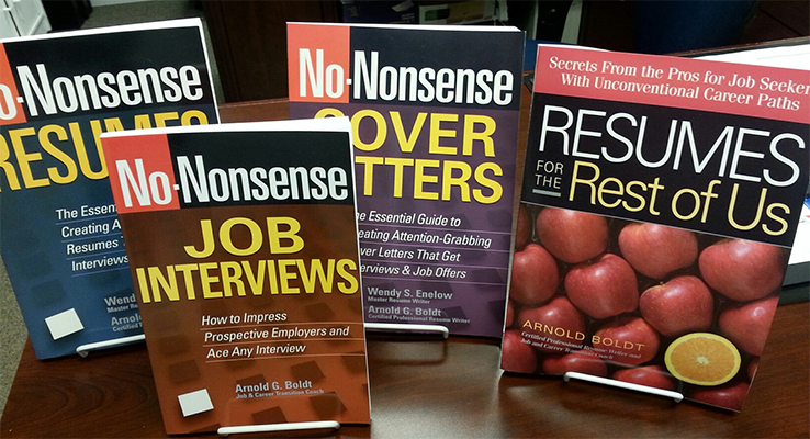 Different books about job interviews and resumes