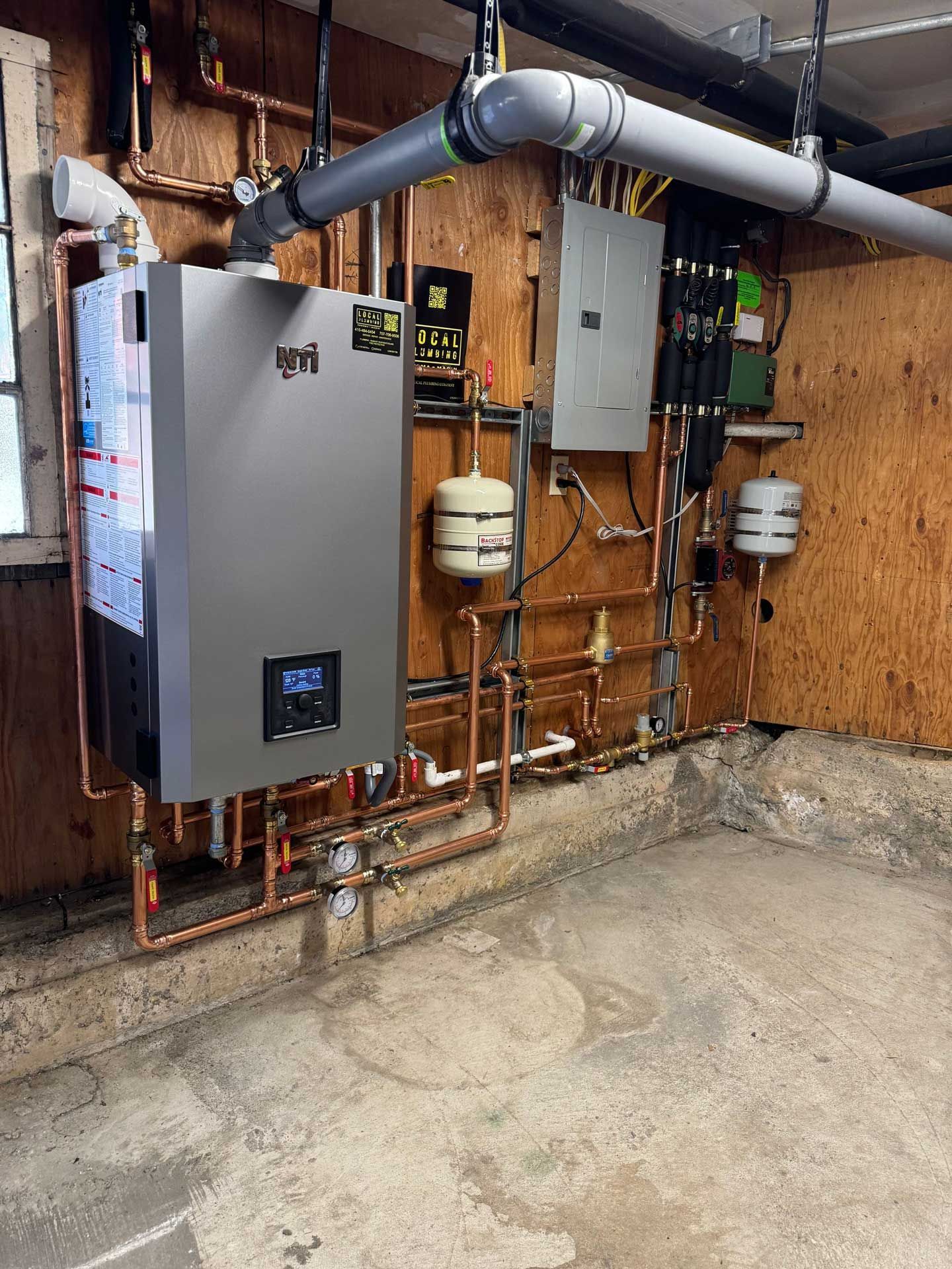 Hydronic boiler system installed in San Rafael by Local Plumbing