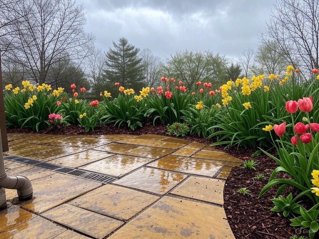 Spring rainy day with great drainage.