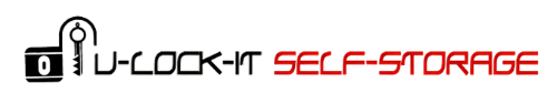 Logo for U-Lock-It Self-Storage. The top line reads 