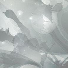 Sfondo astratto composto da forme fluide, morbide e sovrapposte, traslucide