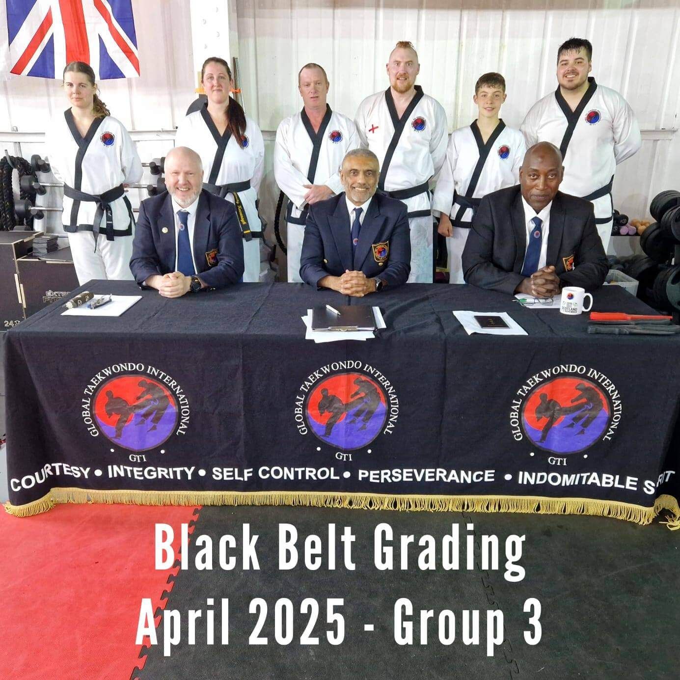 Image of dan grading panel and applicants 13th April 2025 - Group 3