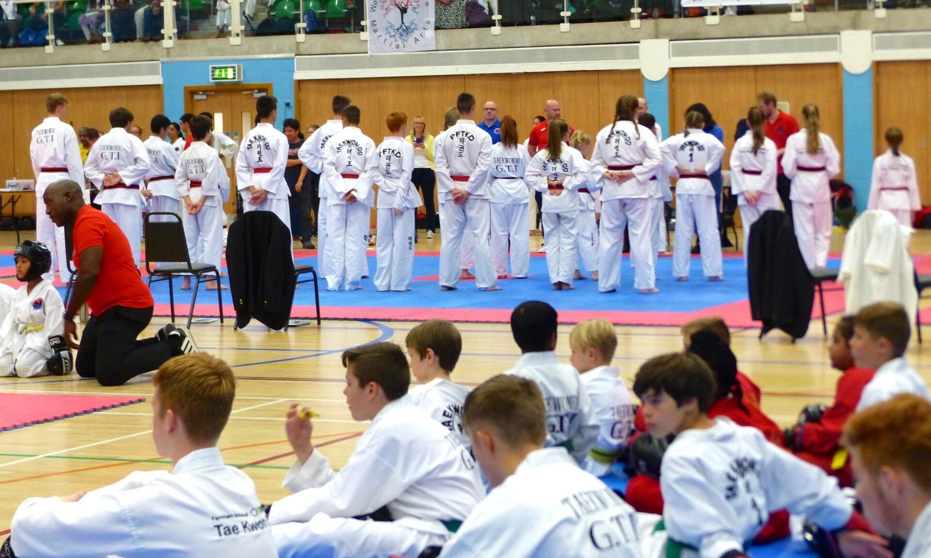 martial arts competitors lining up