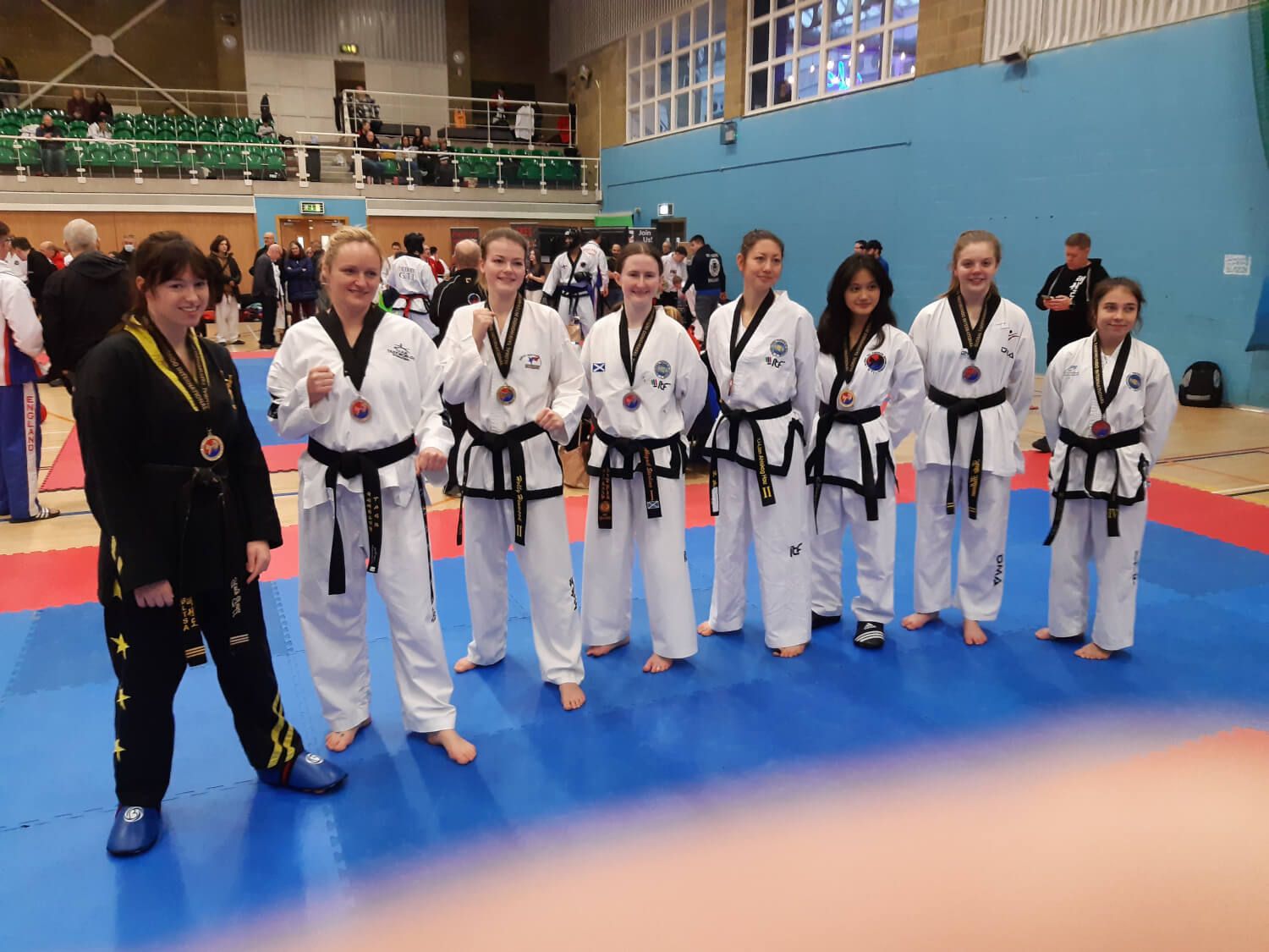 Black belt ladies sparring medallists