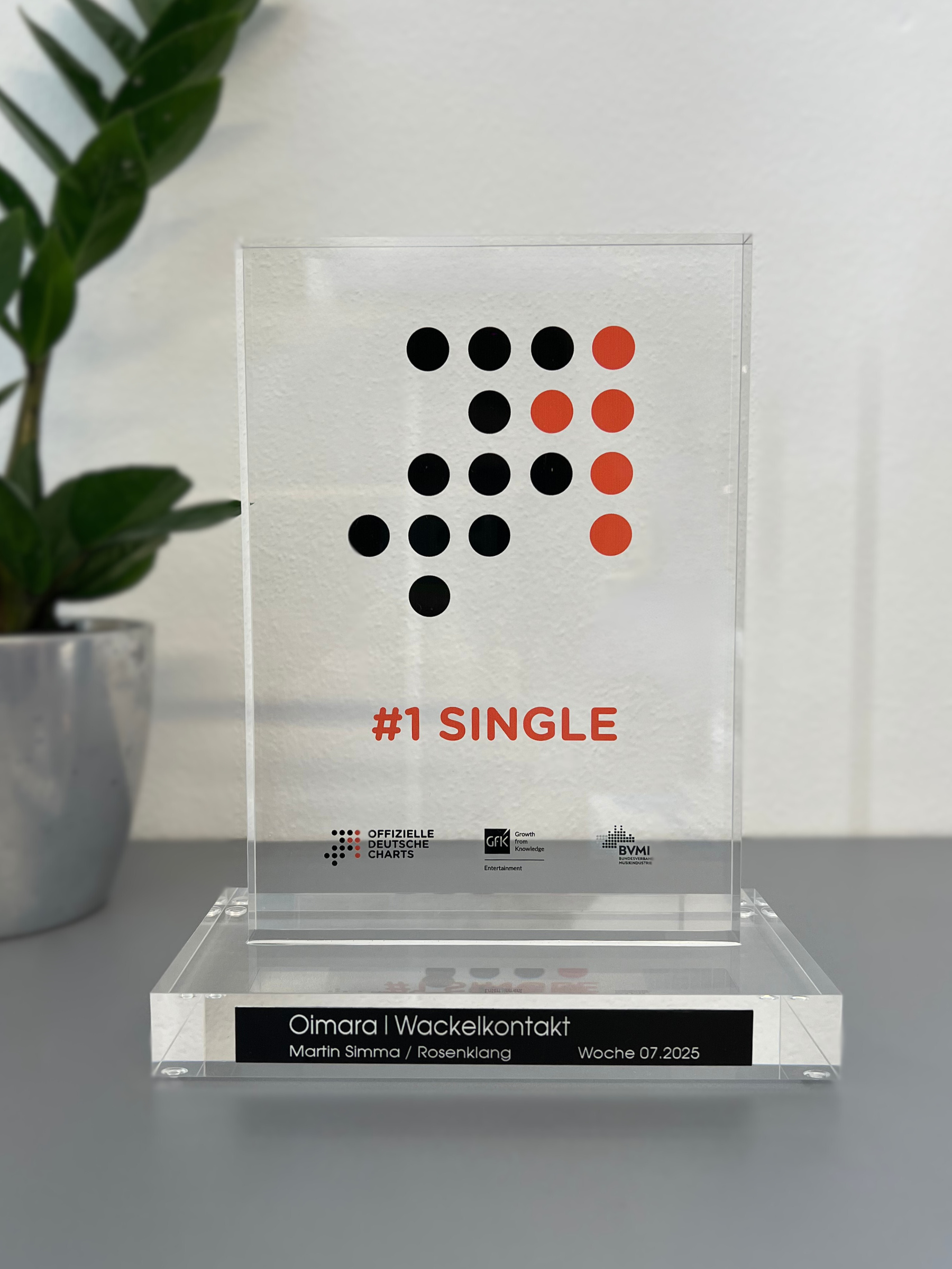 Der Award zum Nummer 1 Hit
