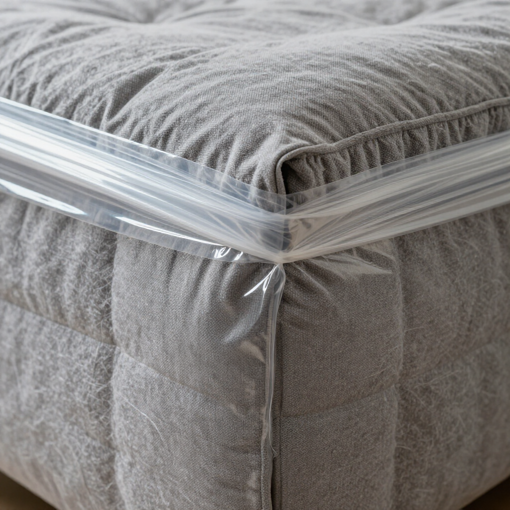 Protección de muebles con manta y plástico stretch