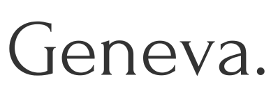 The word geneva is written in black on a white background.