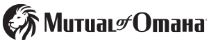 A black and white logo for mutual of omaha