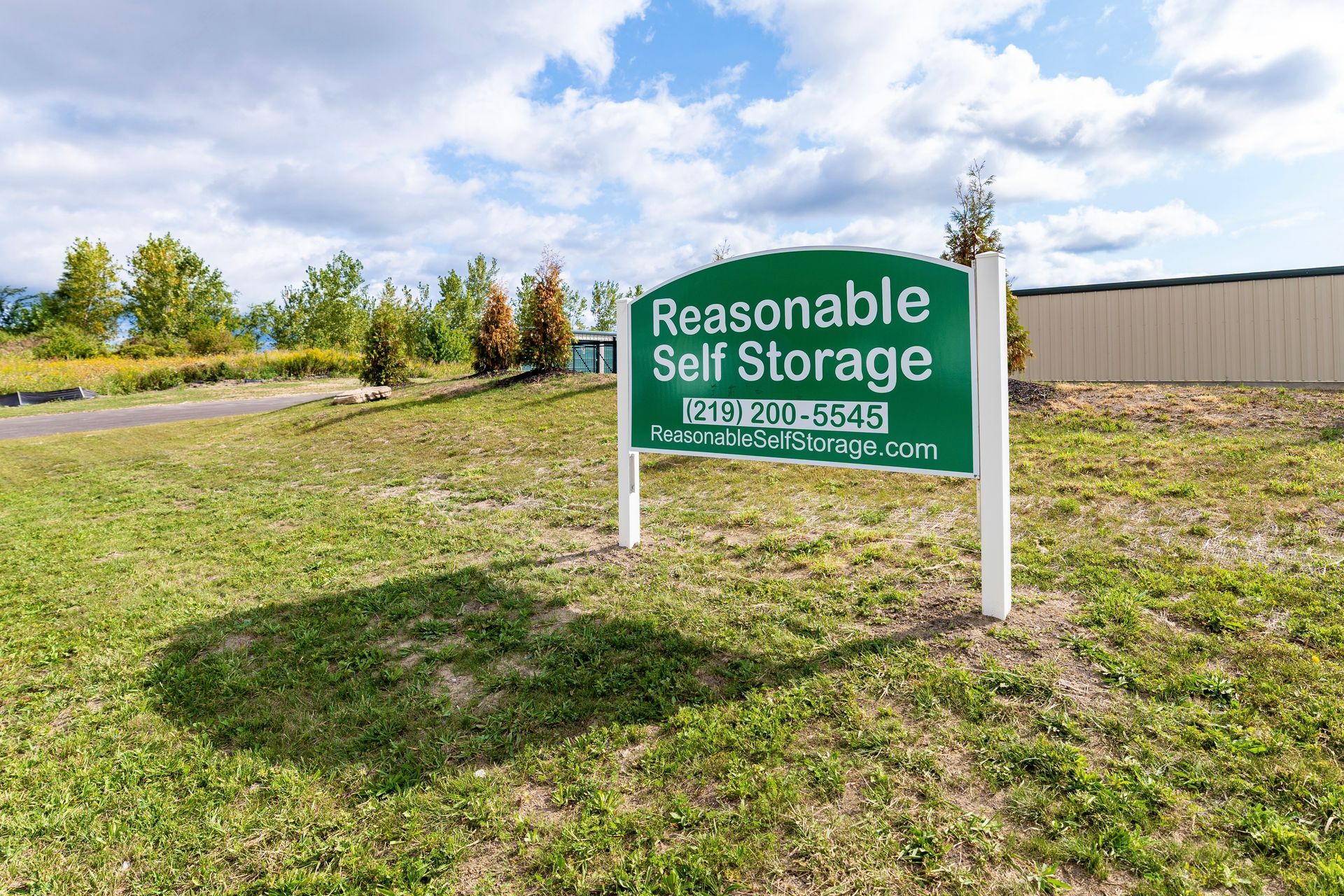 Picture of Reasonable Self Storage of Merrillville Sign Out Front