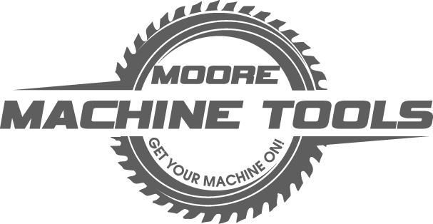 A logo for a company called moore machine tools