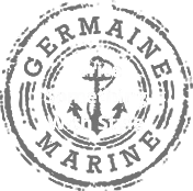 A stamp with an anchor in the middle of it.