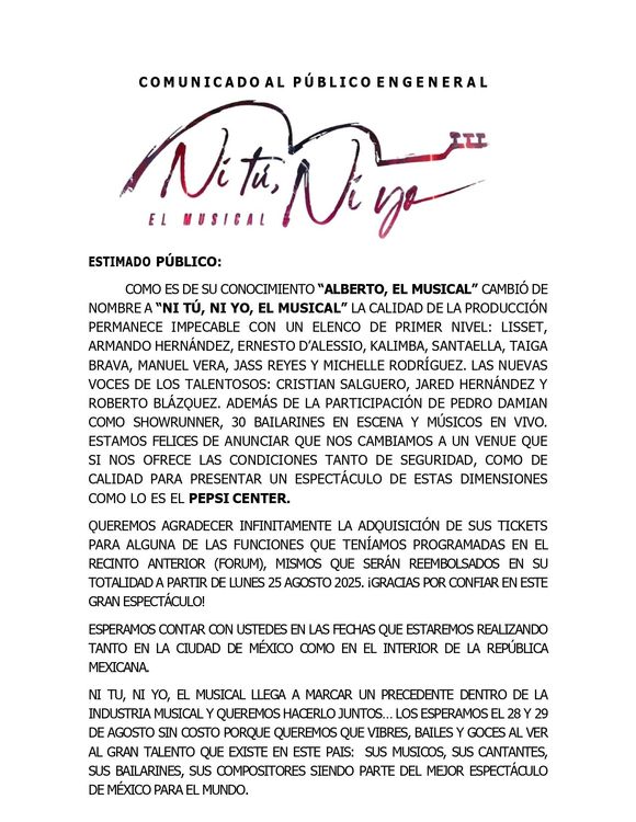 Aviso público con texto y logo de la campaña “Ni tú ni yo”.