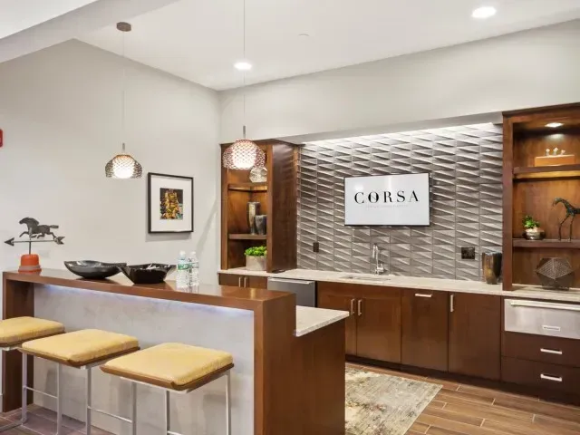 Corsa Tuscan Village clubhouse with community kitchen.