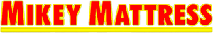 a red and yellow logo for mikey mattress
