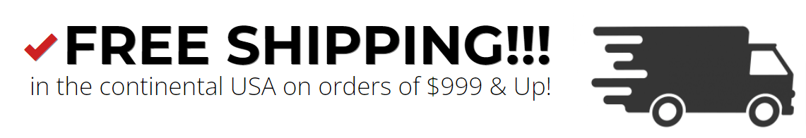 a sign that says free shipping in the continental usa on orders of $ 999 & up