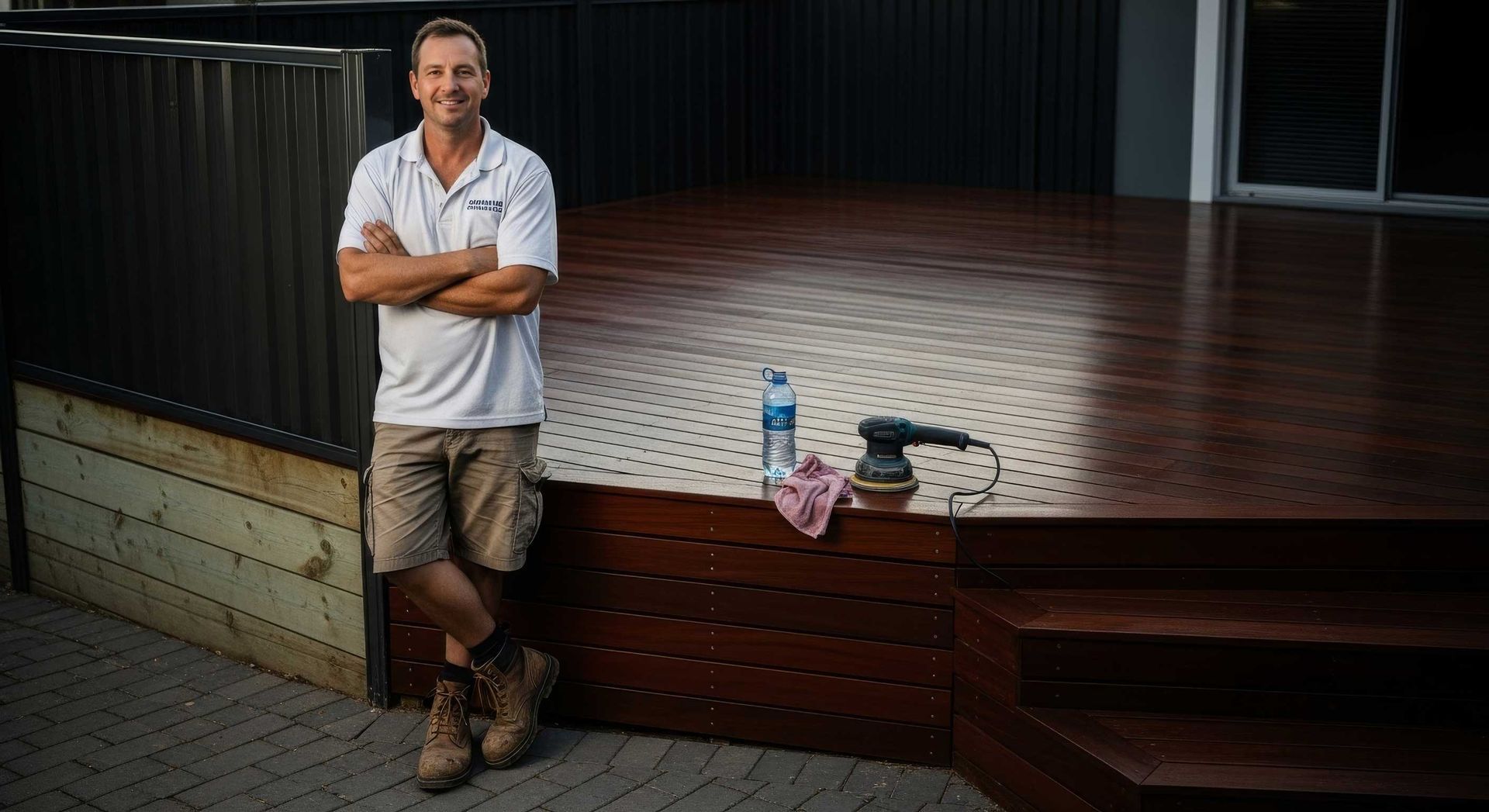 Timber Deck Boards Being Repaired By Handyman In Hervey Bay