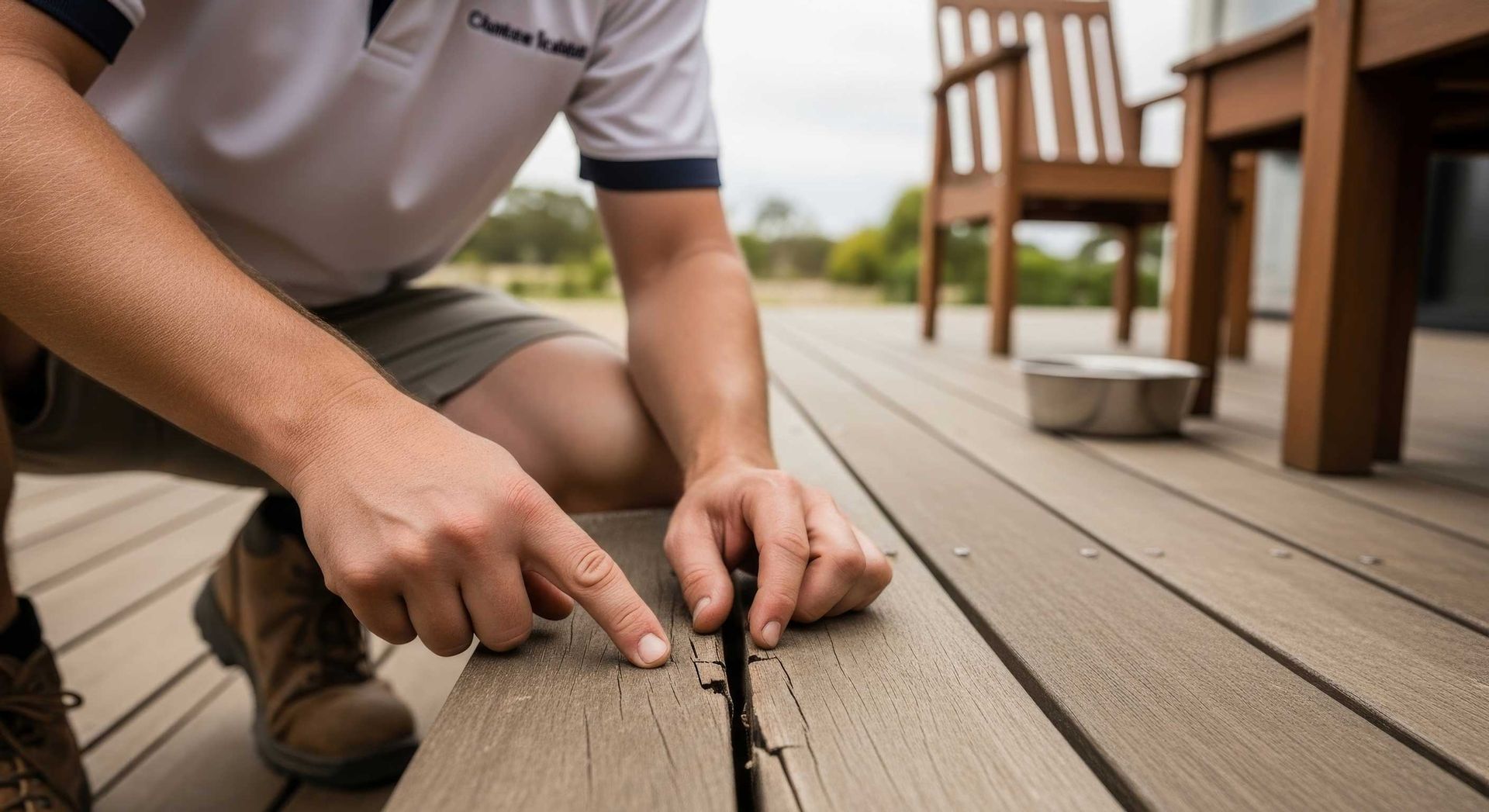 Weathered Deck Being Repaired After Rain In Hervey Bay