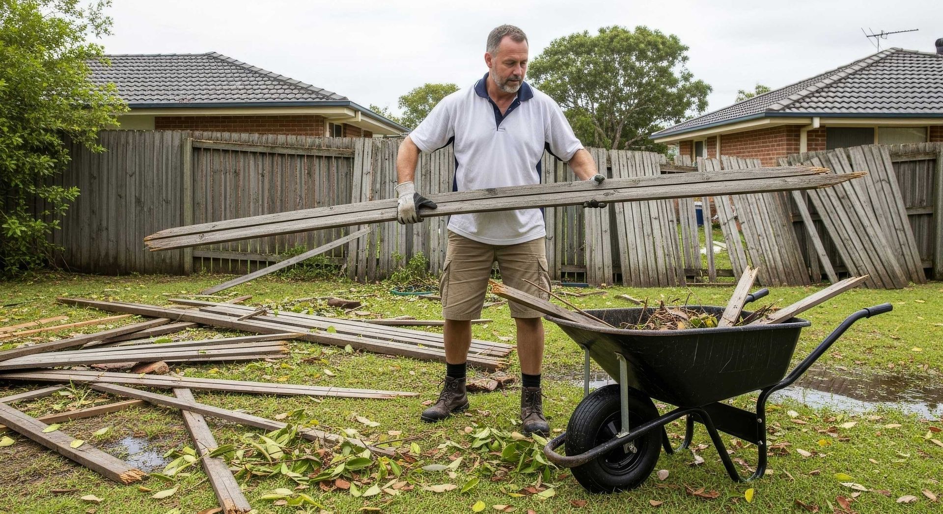 Replacing Storm-Damaged Fence Section Hervey Bay